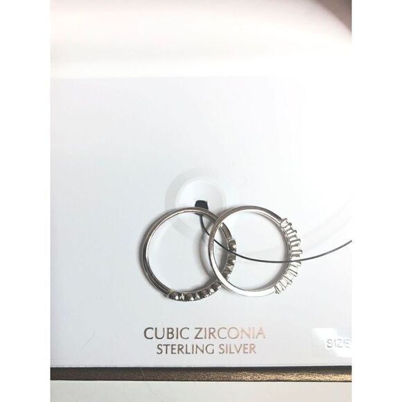 388 Giani Bernini Sterling silver 925 lot of 2 CZ millgrain rings sz 7 - Picture 3 of 3